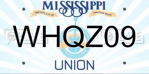 WHQZ09 Mississippi License Plate