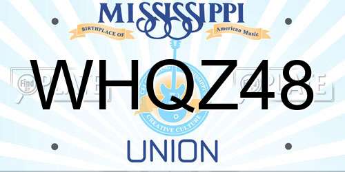WHQZ48 Mississippi License Plate