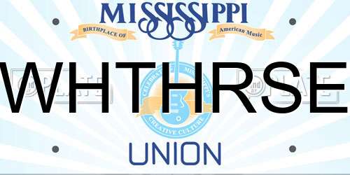 WHTHRSE Mississippi License Plate