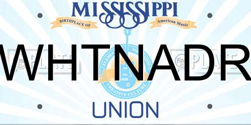 WHTNADR Mississippi License Plate
