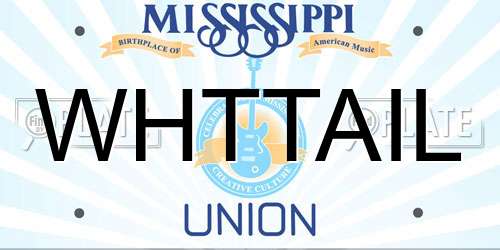 WHTTAIL Mississippi License Plate