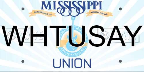 WHTUSAY Mississippi License Plate