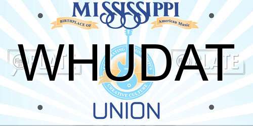 WHUDAT Mississippi License Plate