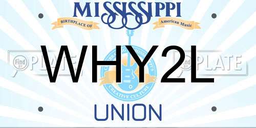 WHY2L Mississippi License Plate