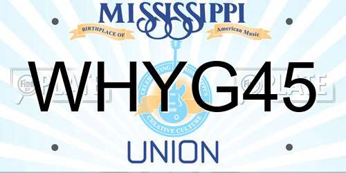 WHYG45 Mississippi License Plate