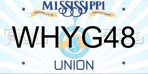 WHYG48 Mississippi License Plate