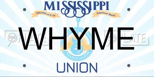 WHYME Mississippi License Plate
