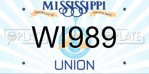 WI989 Mississippi License Plate