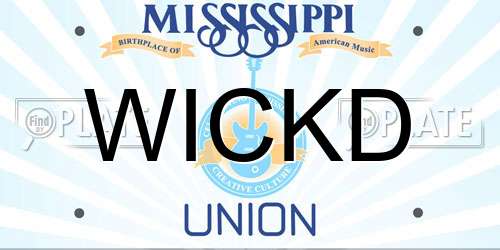 WICKD Mississippi License Plate