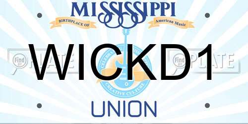 WICKD1 Mississippi License Plate