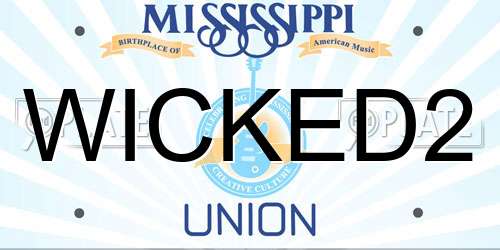 WICKED2 Mississippi License Plate