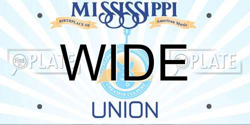 WIDE Mississippi License Plate