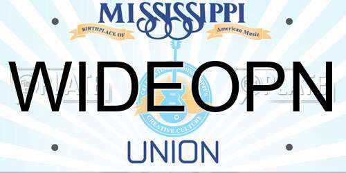 WIDEOPN Mississippi License Plate