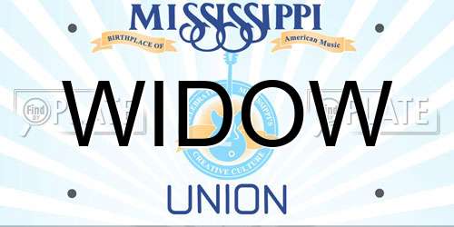 WIDOW Mississippi License Plate