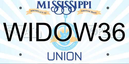 WIDOW36 Mississippi License Plate