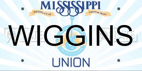 WIGGINS Mississippi License Plate
