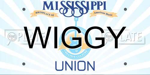 WIGGY Mississippi License Plate