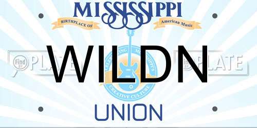 WILDN Mississippi License Plate