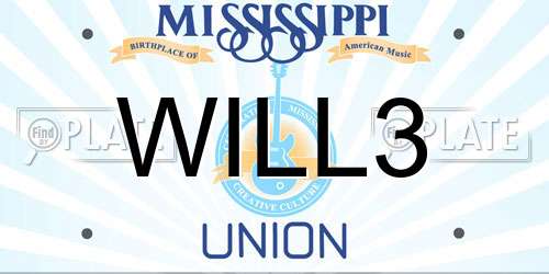 WILL3 Mississippi License Plate