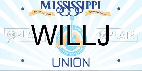 WILLJ Mississippi License Plate