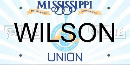 WILSON Mississippi License Plate