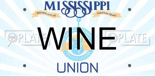 WINE Mississippi License Plate