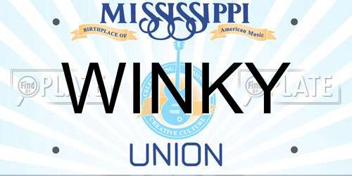 WINKY Mississippi License Plate