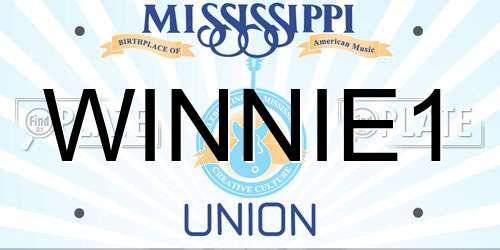 WINNIE1 Mississippi License Plate
