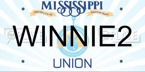WINNIE2 Mississippi License Plate