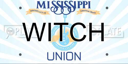 WITCH Mississippi License Plate