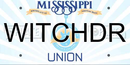 WITCHDR Mississippi License Plate