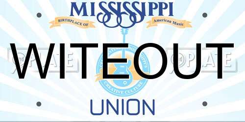 WITEOUT Mississippi License Plate