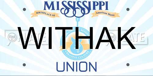 WITHAK Mississippi License Plate