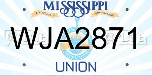 WJA2871 Mississippi License Plate