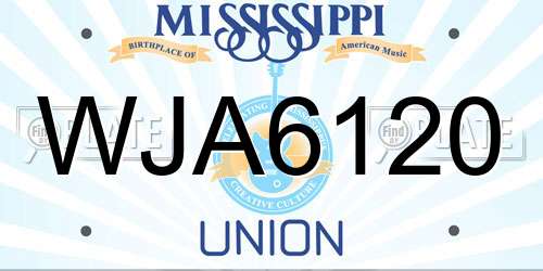WJA6120 Mississippi License Plate