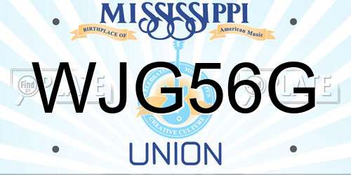 WJG56G Mississippi License Plate