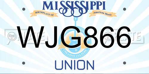 WJG866 Mississippi License Plate