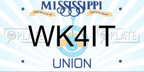 WK4IT Mississippi License Plate