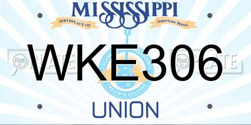 WKE306 Mississippi License Plate
