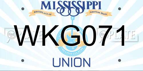 WKG071 Mississippi License Plate
