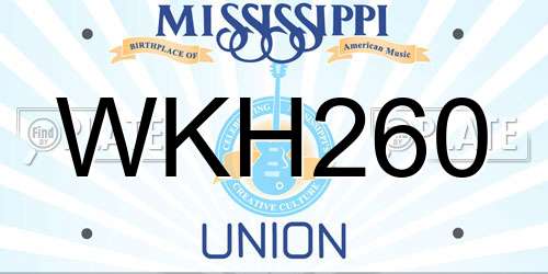 WKH260 Mississippi License Plate
