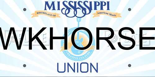 WKHORSE Mississippi License Plate