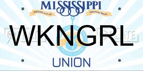 WKNGRL Mississippi License Plate