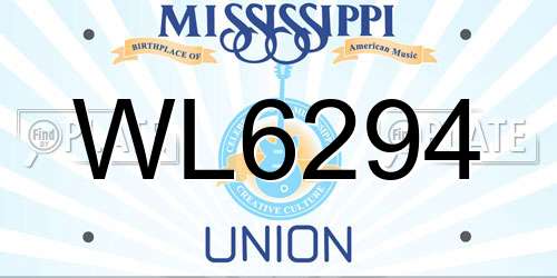 WL6294 Mississippi License Plate