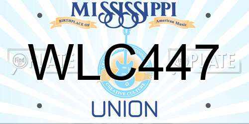 WLC447 Mississippi License Plate