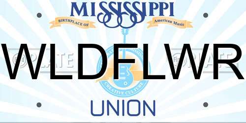 WLDFLWR Mississippi License Plate