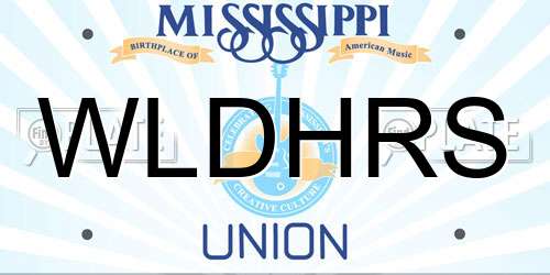 WLDHRS Mississippi License Plate