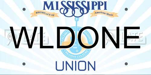 WLDONE Mississippi License Plate