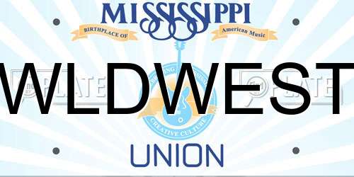 WLDWEST Mississippi License Plate
