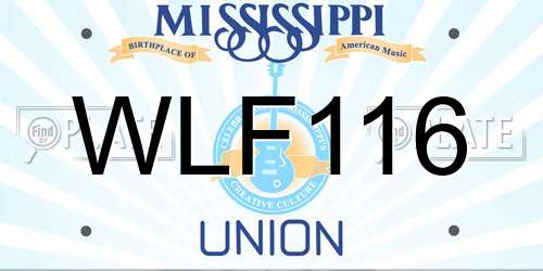 WLF116 Mississippi License Plate